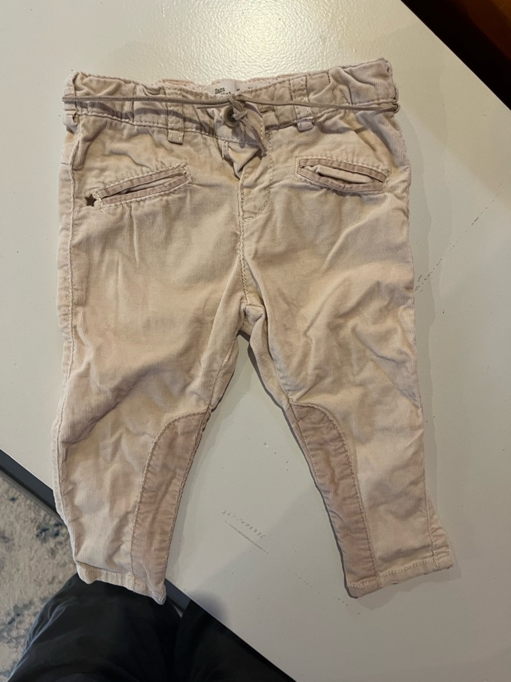 Zara Beige Corduroy Pull-On Kids Pants